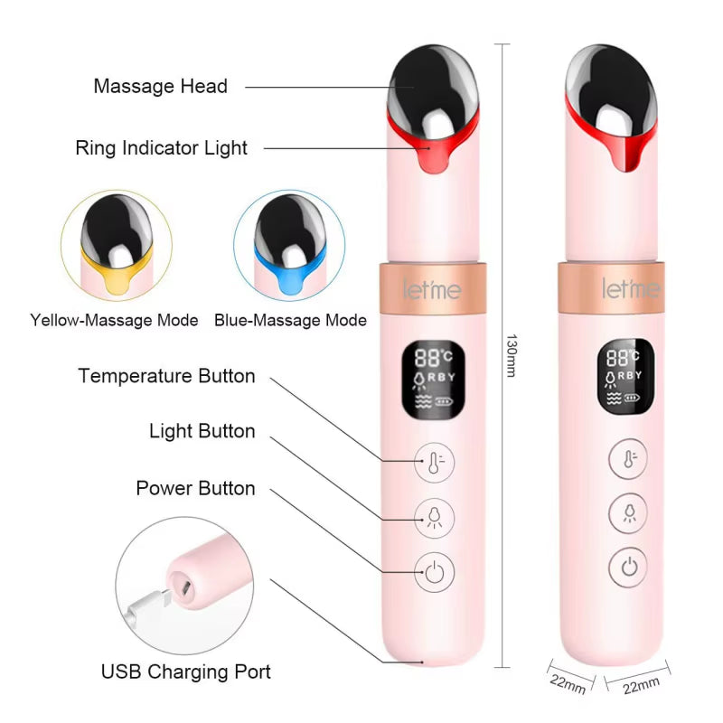 New Portable Beauty Equipment 3 Colors Eye Massager with Heat Compression Vibration Eye Beauty Massage