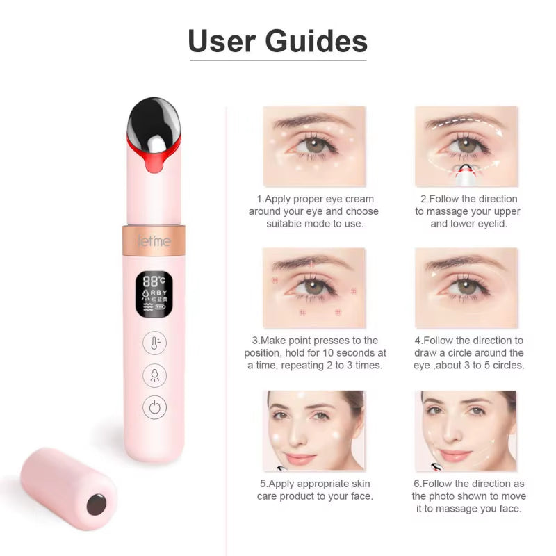 New Portable Beauty Equipment 3 Colors Eye Massager with Heat Compression Vibration Eye Beauty Massage